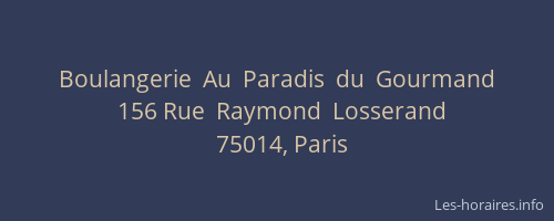 Boulangerie  Au  Paradis  du  Gourmand