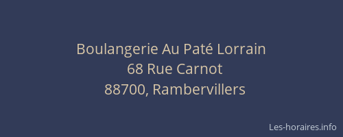 Boulangerie Au Pat&eacute; Lorrain
