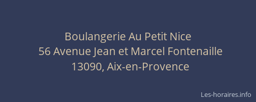 Boulangerie Au Petit Nice