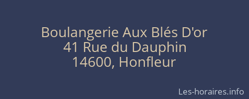 Boulangerie Aux Blés D'or