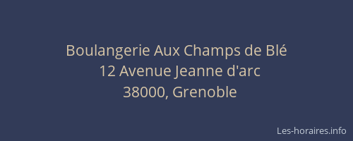 Boulangerie Aux Champs de Blé