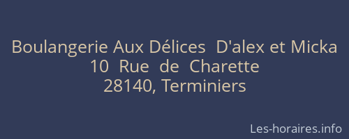 Boulangerie Aux Délices  D'alex et Micka
