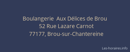 Boulangerie  Aux Délices de Brou