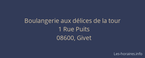 Boulangerie aux délices de la tour