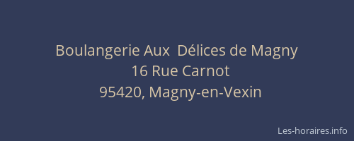 Boulangerie Aux  Délices de Magny