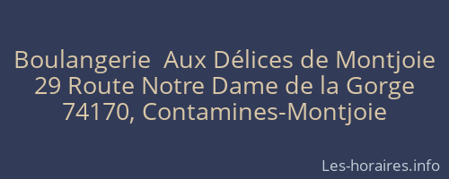 Boulangerie  Aux Délices de Montjoie