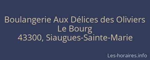 Boulangerie Aux Délices des Oliviers