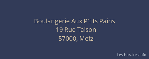 Boulangerie Aux P'tits Pains