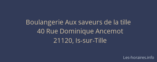 Boulangerie Aux saveurs de la tille
