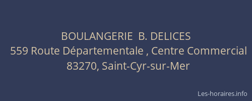 BOULANGERIE  B. DELICES