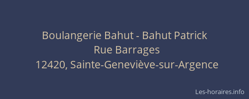 Boulangerie Bahut - Bahut Patrick