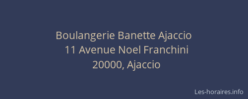 Boulangerie Banette Ajaccio