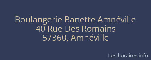 Boulangerie Banette Amnéville