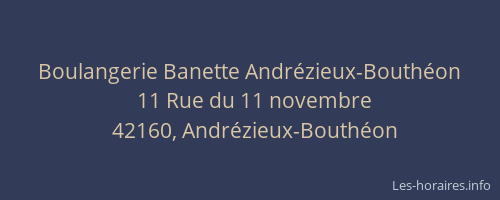 Boulangerie Banette Andrézieux-Bouthéon