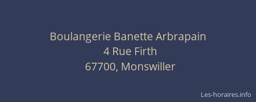Boulangerie Banette Arbrapain