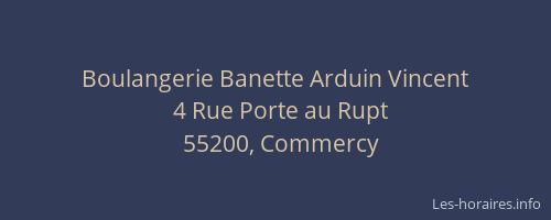 Boulangerie Banette Arduin Vincent
