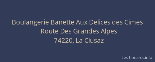 Boulangerie Banette Aux Delices des Cimes