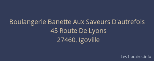 Boulangerie Banette Aux Saveurs D'autrefois