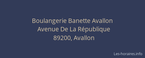 Boulangerie Banette Avallon