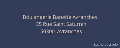 Boulangerie Banette Avranches