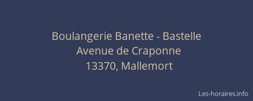 Boulangerie Banette - Bastelle