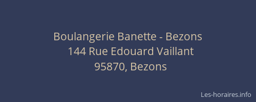 Boulangerie Banette - Bezons