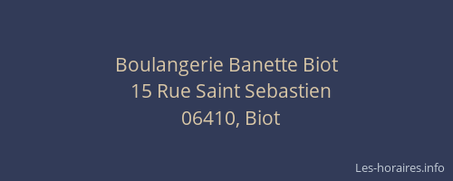 Boulangerie Banette Biot