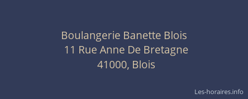 Boulangerie Banette Blois