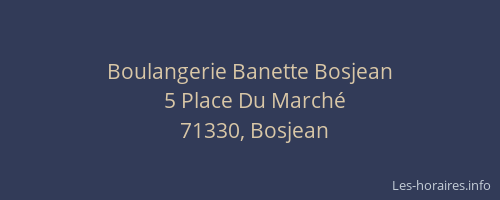 Boulangerie Banette Bosjean