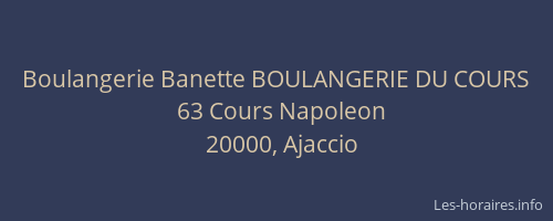Boulangerie Banette BOULANGERIE DU COURS