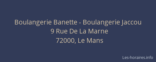 Boulangerie Banette - Boulangerie Jaccou