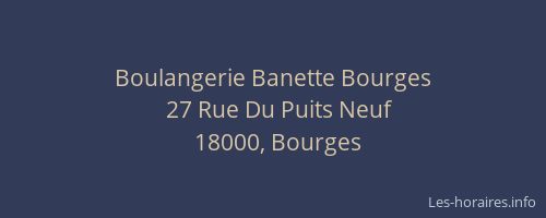 Boulangerie Banette Bourges