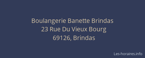 Boulangerie Banette Brindas