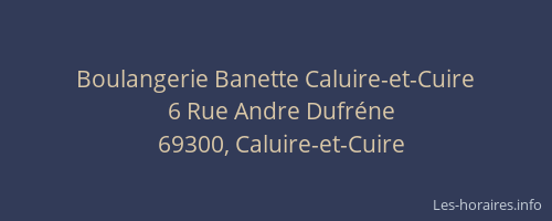 Boulangerie Banette Caluire-et-Cuire