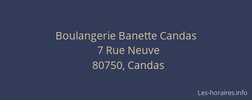 Boulangerie Banette Candas