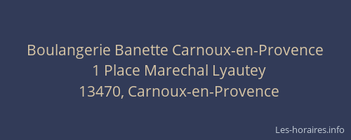 Boulangerie Banette Carnoux-en-Provence