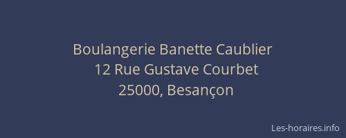 Boulangerie Banette Caublier