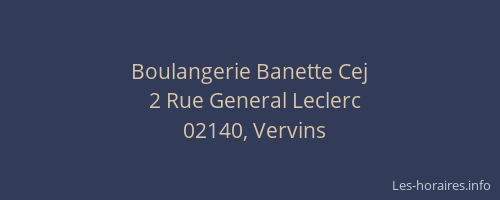 Boulangerie Banette Cej