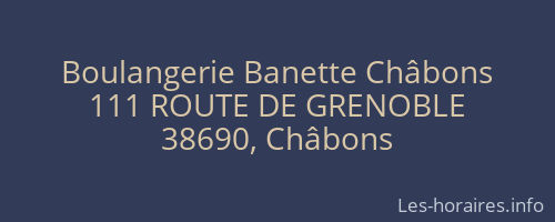 Boulangerie Banette Châbons