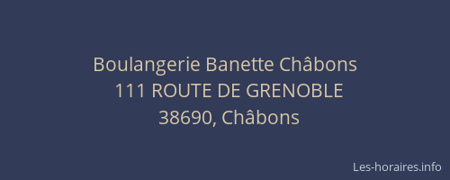 Boulangerie Banette Ch&acirc;bons