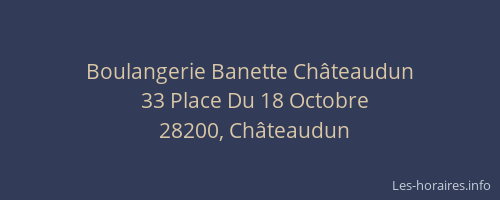 Boulangerie Banette Châteaudun
