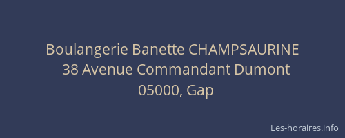 Boulangerie Banette CHAMPSAURINE