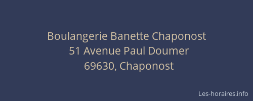 Boulangerie Banette Chaponost