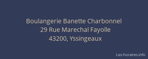 Boulangerie Banette Charbonnel