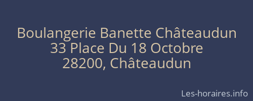 Boulangerie Banette Châteaudun