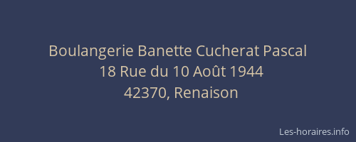 Boulangerie Banette Cucherat Pascal