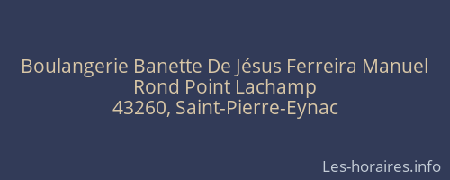 Boulangerie Banette De Jésus Ferreira Manuel