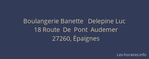 Boulangerie Banette   Delepine Luc