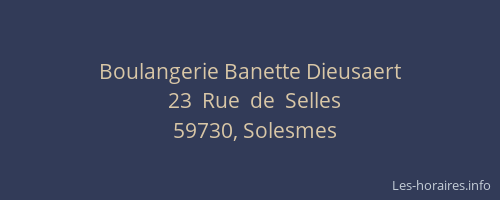 Boulangerie Banette Dieusaert