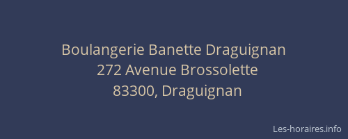 Boulangerie Banette Draguignan